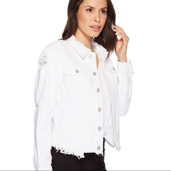 Blank NYC Jackets & Blazers - Blank NYC white ripped jean jacket